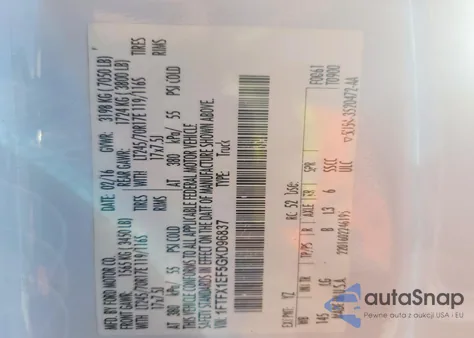 2016 Ford F150 Super Cab из США, поврежденный, VIN 1FTFX1EF5GKD96837